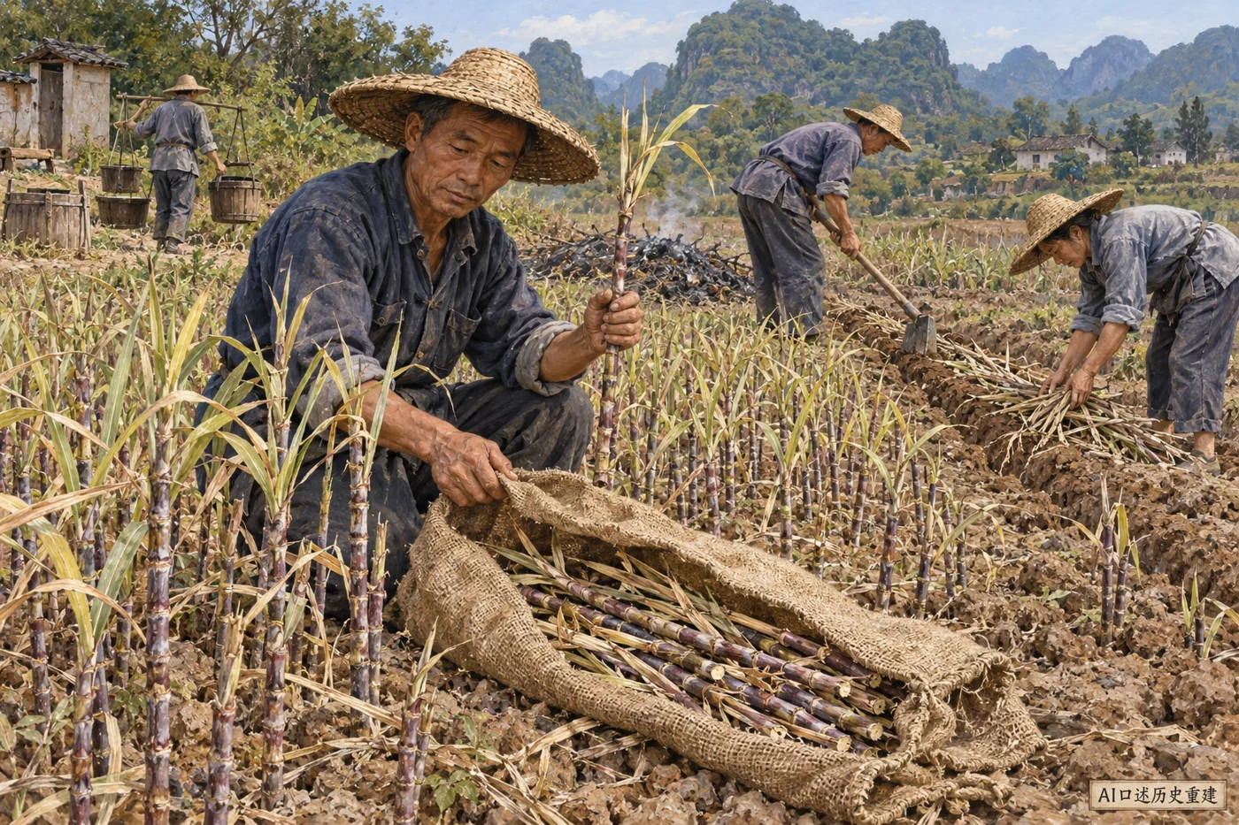 AI口述历史重建：生产队麻包袋甘蔗
