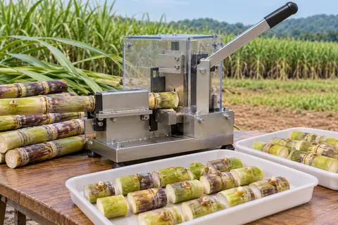 单芽切取与分级设备 / Single-bud cutting and grading — AI-generated concept