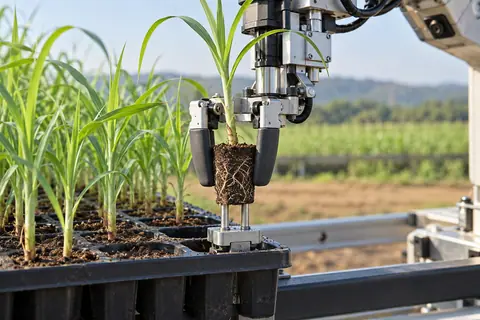 蔗苗分级与自动取苗设备 / Seedling grading and robotic extraction — AI-generated concept