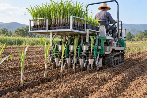 种苗或芽苗移栽机 / Sugarcane seedling transplanter — AI-generated concept