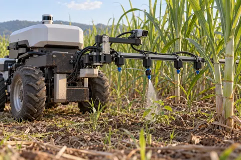 视觉识草定点喷施系统 / Vision-based spot spraying — AI-generated concept