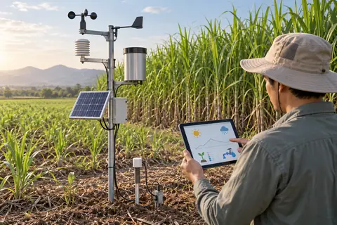 气象预测辅助灌溉决策系统 / Weather-assisted irrigation scheduling — AI-generated concept